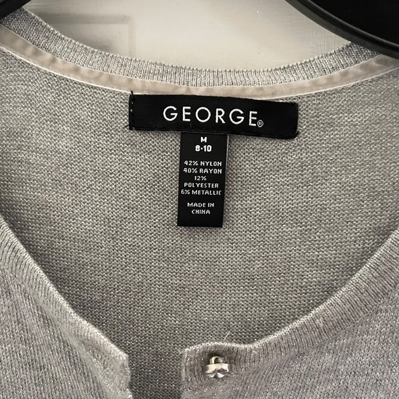 NWT Silver Metallic Cardigan Sweater size M - Picture 6 of 9